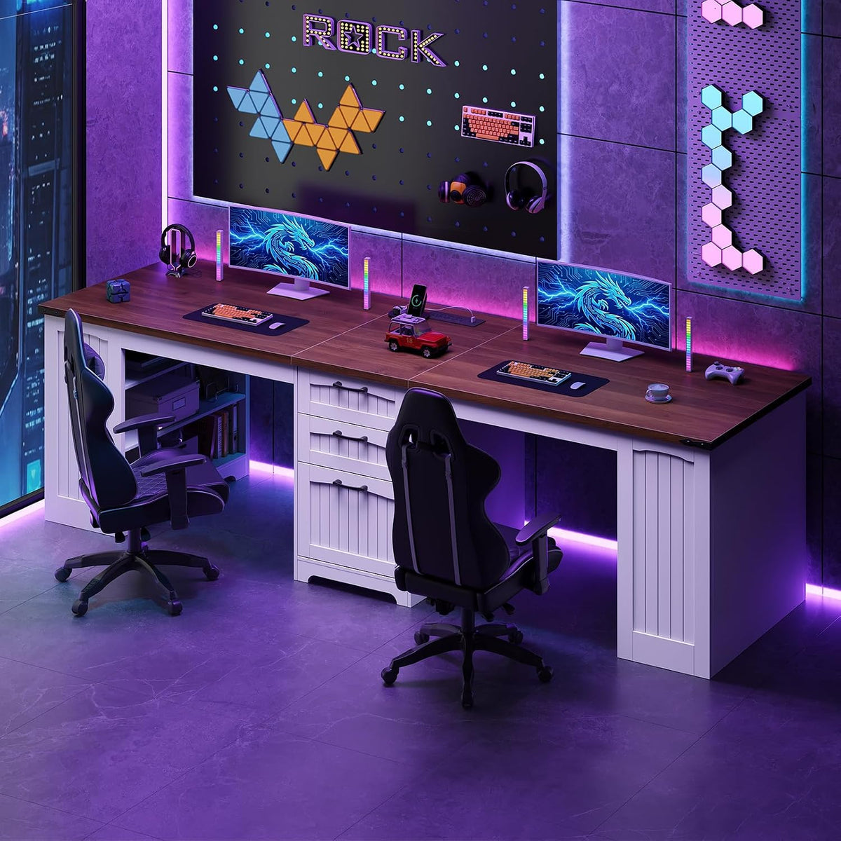 Farmhouse Adjustable Computer Desk – Versatile Home Office Workstation