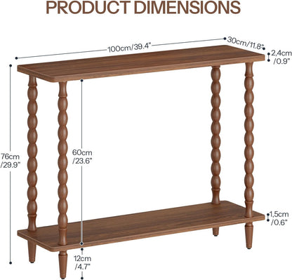 Mid-Century Console Table – 2-Tier Entryway & Sofa Table