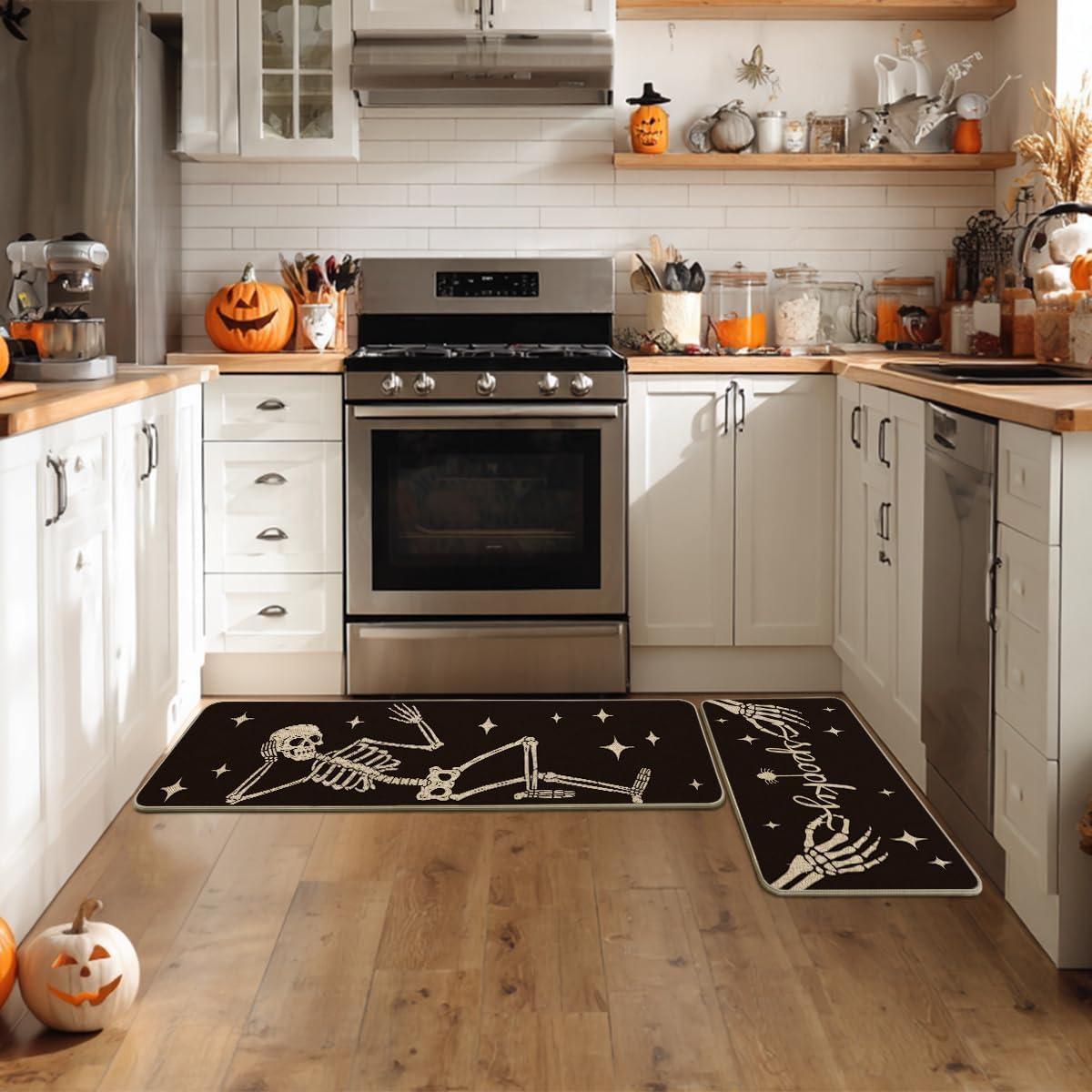 Halloween Kitchen Mat Set – Spooky Seasonal Floor Rugs
