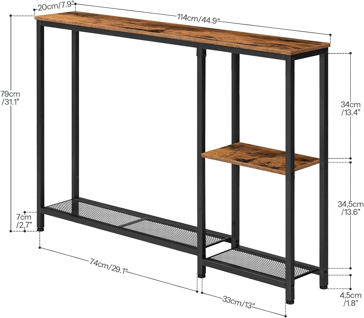 Extra-Narrow Console Table – Rustic Entryway & Sofa Table