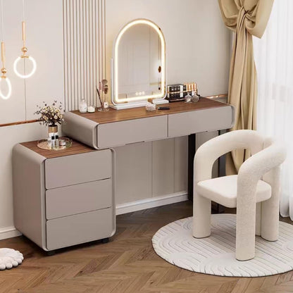 Multifunctional Vanity Desk & Nightstand – Adjustable Lighting & Storage