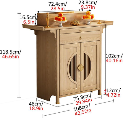 Traditional Home Shrine Cabinet with Storage – Elegant Altar & Display Furniture