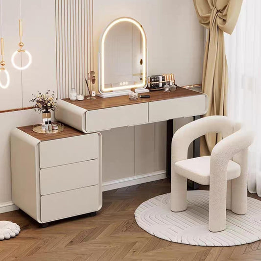 Multifunctional Vanity Desk & Nightstand – Adjustable Lighting & Storage
