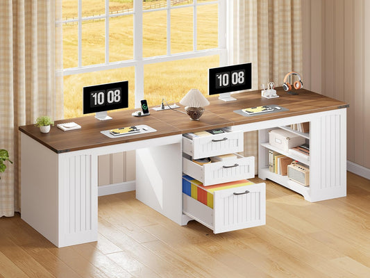 Farmhouse Adjustable Computer Desk – Versatile Home Office Workstation