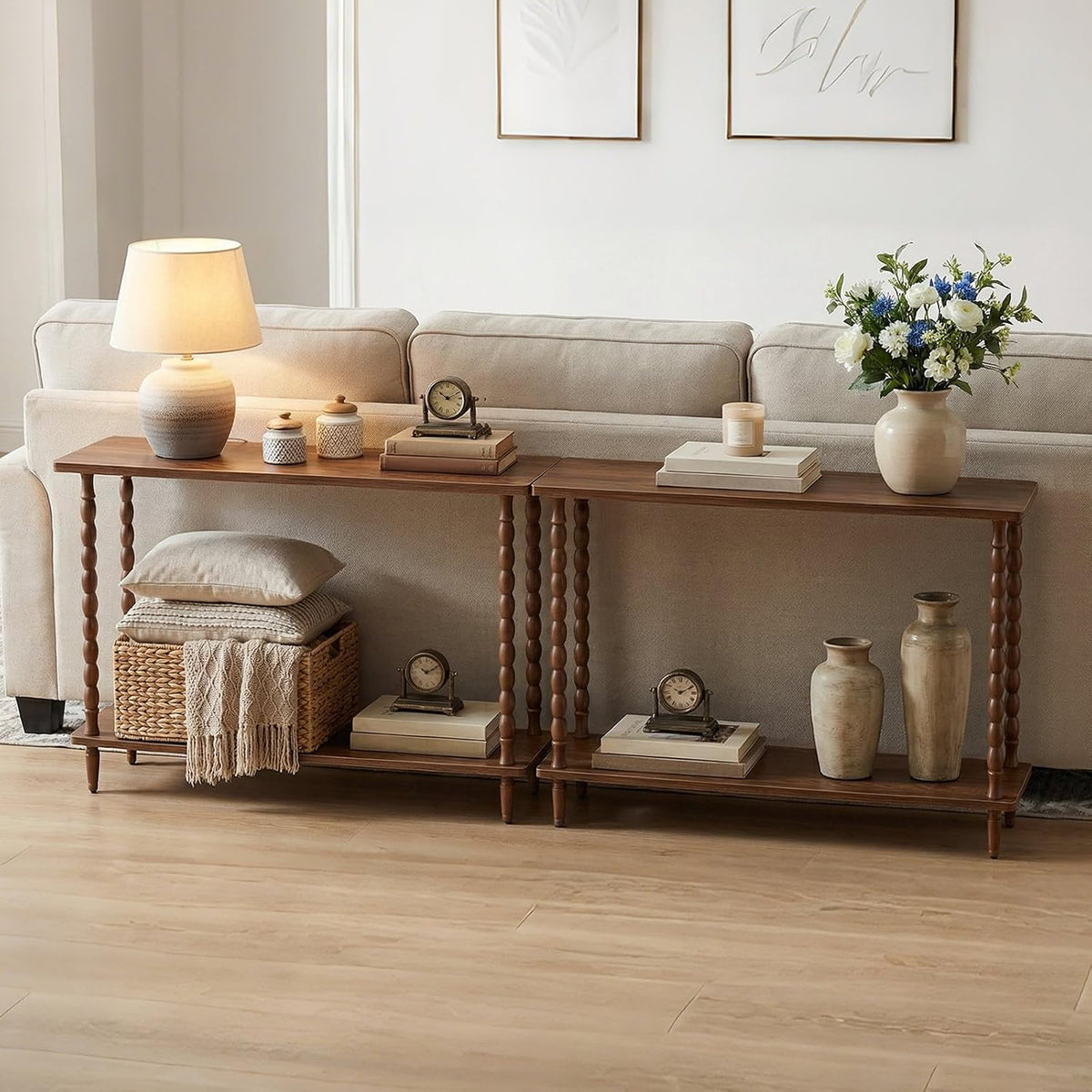 Mid-Century Console Table – 2-Tier Entryway & Sofa Table