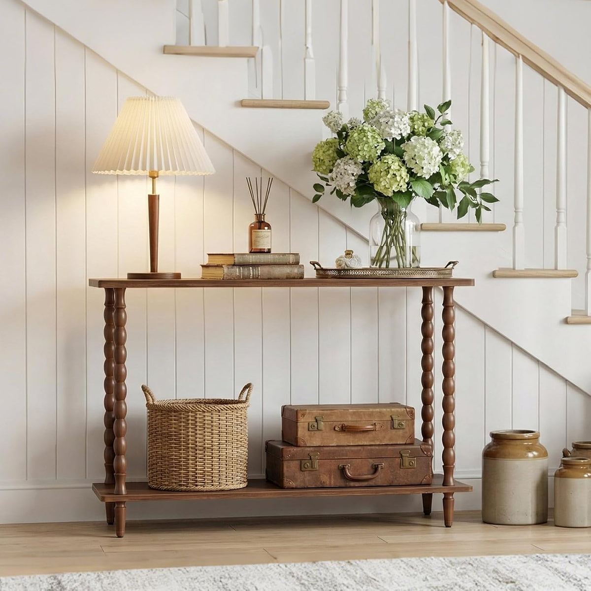 Mid-Century Console Table – 2-Tier Entryway & Sofa Table