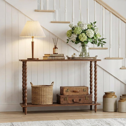Mid-Century Console Table – 2-Tier Entryway & Sofa Table