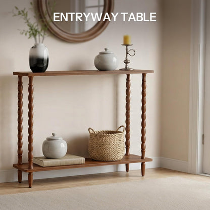 Mid-Century Console Table – 2-Tier Entryway & Sofa Table