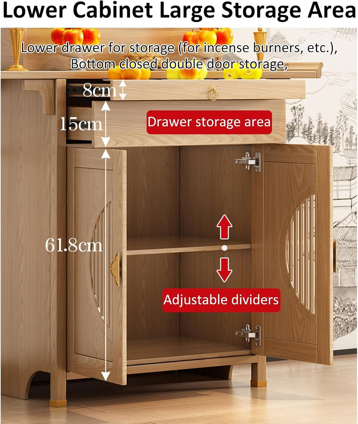 Traditional Home Shrine Cabinet with Storage – Elegant Altar & Display Furniture