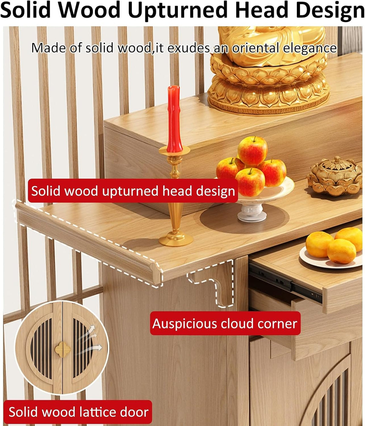 Traditional Home Shrine Cabinet with Storage – Elegant Altar & Display Furniture
