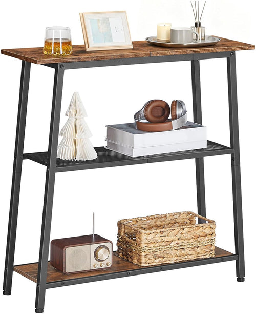 Narrow 3-Tier Console Table – Rustic Entryway & Sofa Table