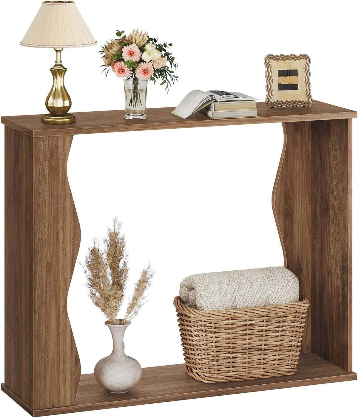 Narrow Console Table with Storage – Rustic Entryway & Sofa Table