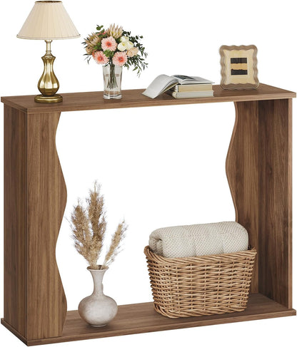 Narrow Console Table with Storage – Rustic Entryway & Sofa Table