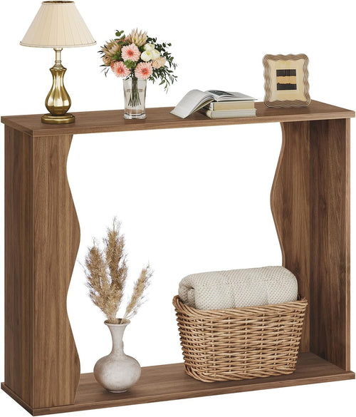 Narrow Console Table with Storage – Rustic Entryway & Sofa Table