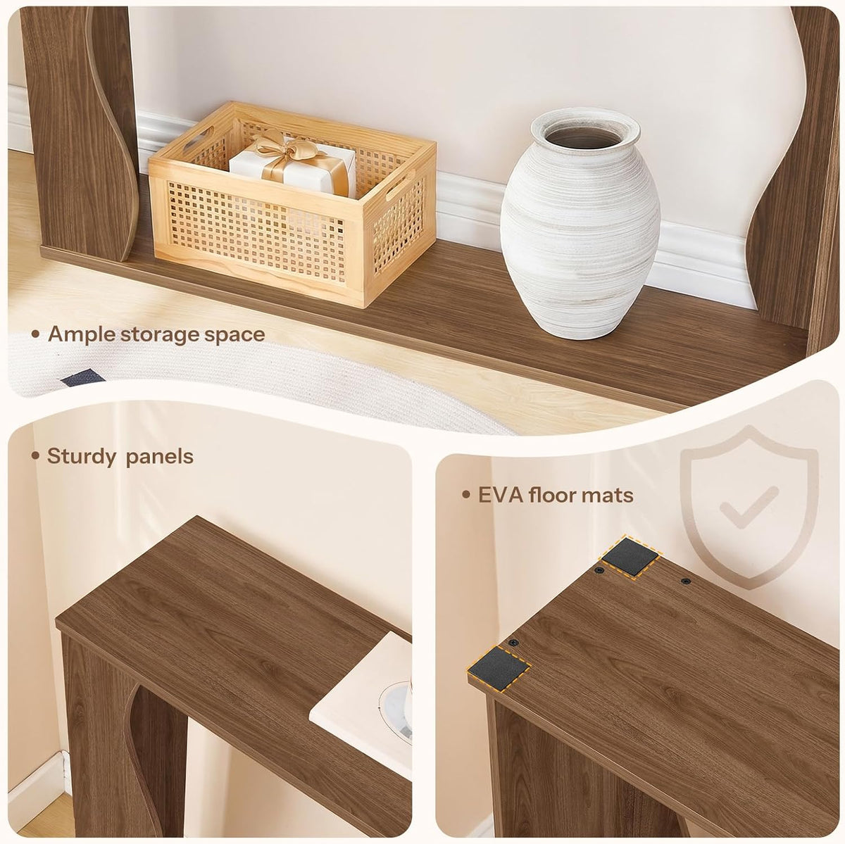 Narrow Console Table with Storage – Rustic Entryway & Sofa Table