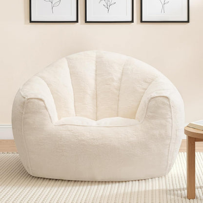 Oversized Bean Bag Chair – Plush Faux Fur Lounge Sofa for Adults