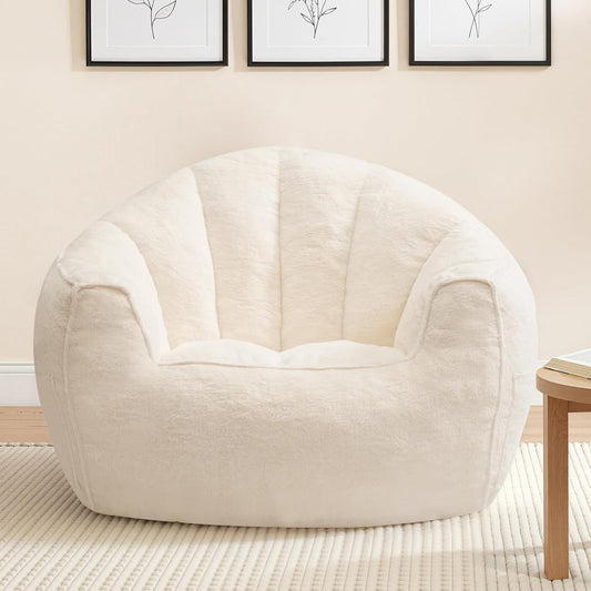 Oversized Bean Bag Chair – Plush Faux Fur Lounge Sofa for Adults