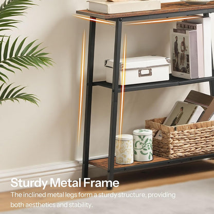 Narrow 3-Tier Console Table – Rustic Entryway & Sofa Table