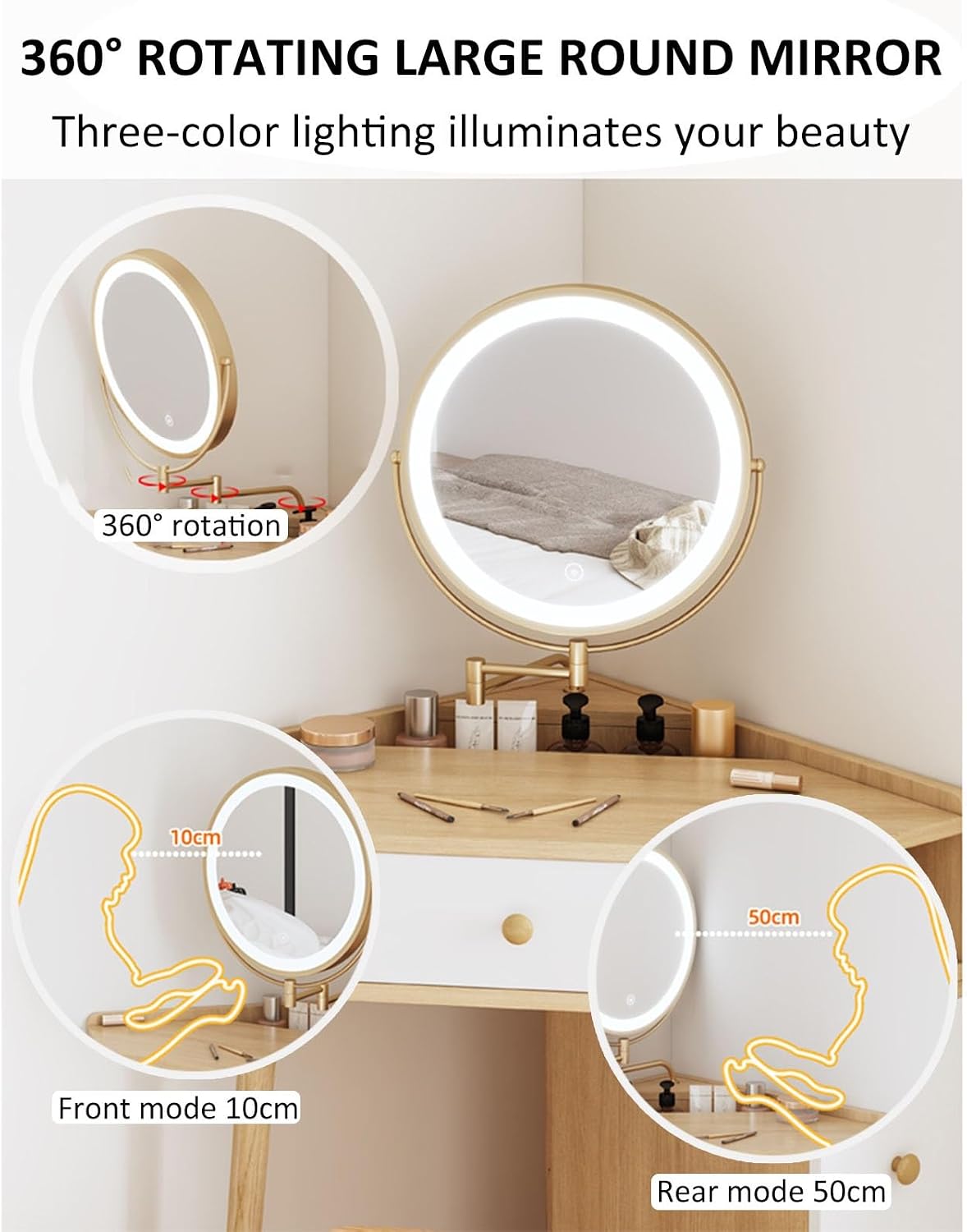 LED Full-Length Dressing Mirror – Adjustable Brightness & Modern Home Décor