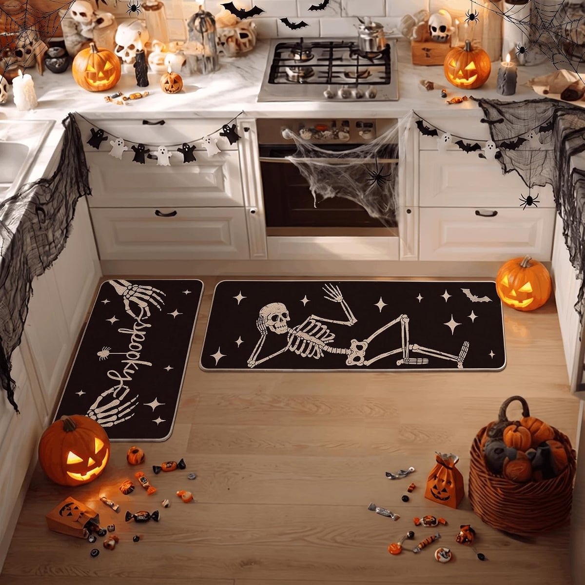 Halloween Kitchen Mat Set – Spooky Seasonal Floor Rugs