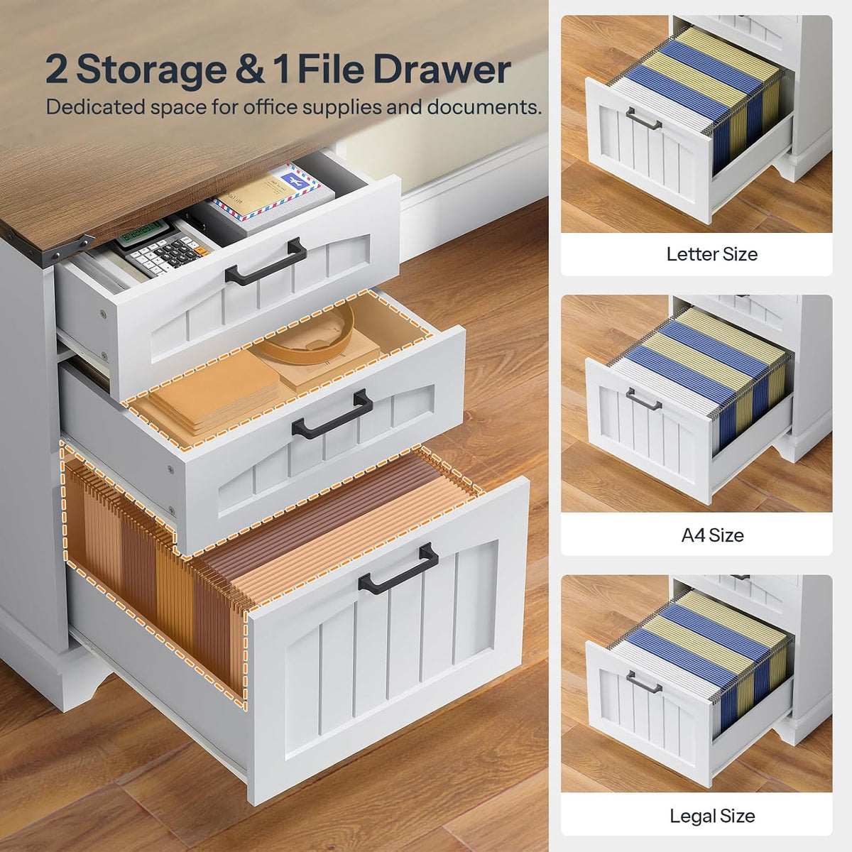 Farmhouse Adjustable Computer Desk – Versatile Home Office Workstation
