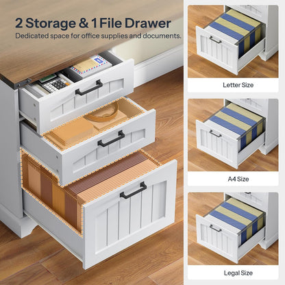 Farmhouse Adjustable Computer Desk – Versatile Home Office Workstation