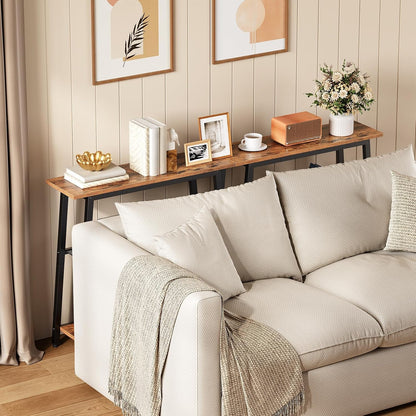 Narrow 3-Tier Console Table – Rustic Entryway & Sofa Table