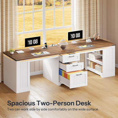 Farmhouse Adjustable Computer Desk – Versatile Home Office Workstation
