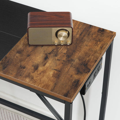 Compact Computer Desk with Power Outlet – Modern Home Office & Writing Table