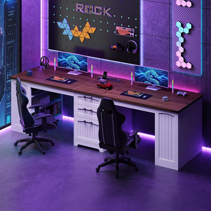 Farmhouse Adjustable Computer Desk – Versatile Home Office Workstation