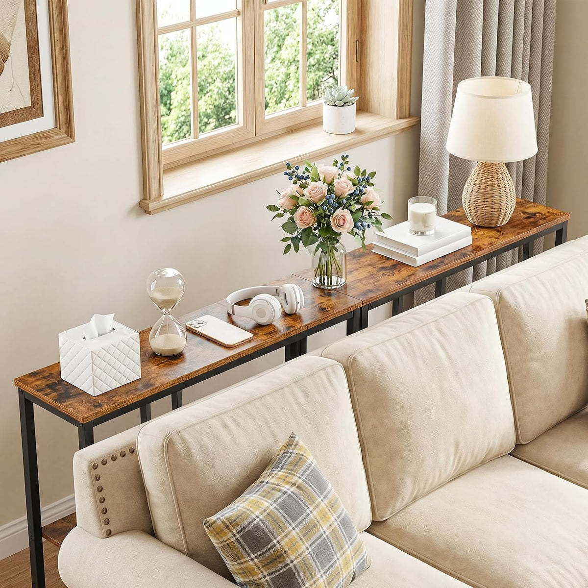 Extra-Narrow Console Table – Rustic Entryway & Sofa Table