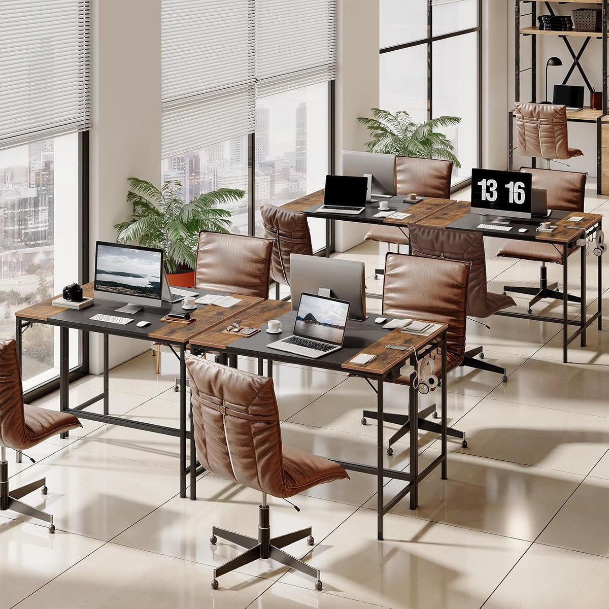 Compact Computer Desk with Power Outlet – Modern Home Office & Writing Table