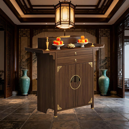 Traditional Home Shrine Cabinet with Storage – Elegant Altar & Display Furniture