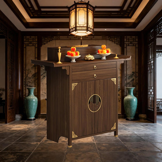Traditional Home Shrine Cabinet with Storage – Elegant Altar & Display Furniture