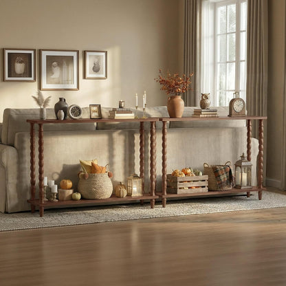 Mid-Century Console Table – 2-Tier Entryway & Sofa Table