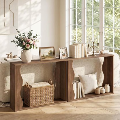 Narrow Console Table with Storage – Rustic Entryway & Sofa Table